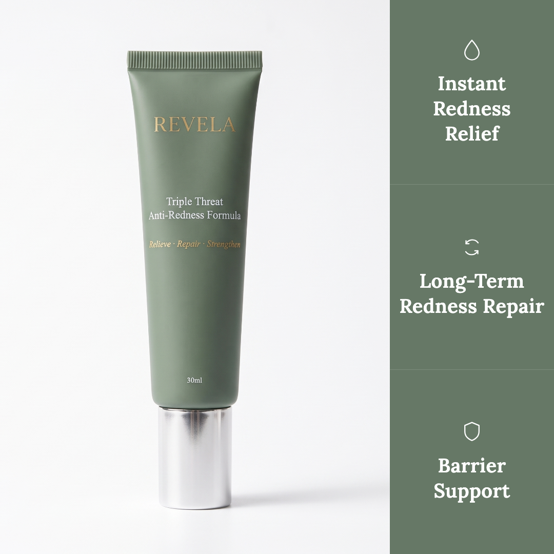 Revela Triple Threat Anti-Redness Formula - Instant Redness Relief, Long-Term Redness Repair, Barrier Support